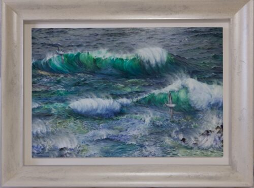 Fulmars over a rough sea - Image 2