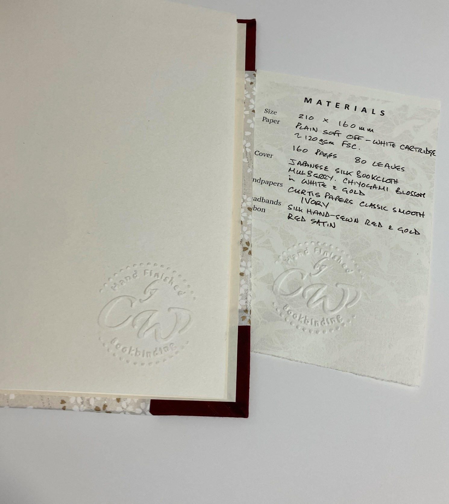 'Red and white cherry blossom' Sketchbook - plain pages - Image 6